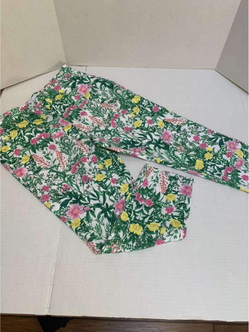 RSVP by Talbots Womans Size 14P Slim Ankle Pants Garden Print